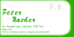 peter macher business card